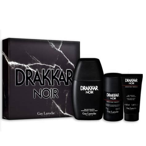 GUY LAROCHE DRAKKAR NOIR Coffret eau de toilette + gel .